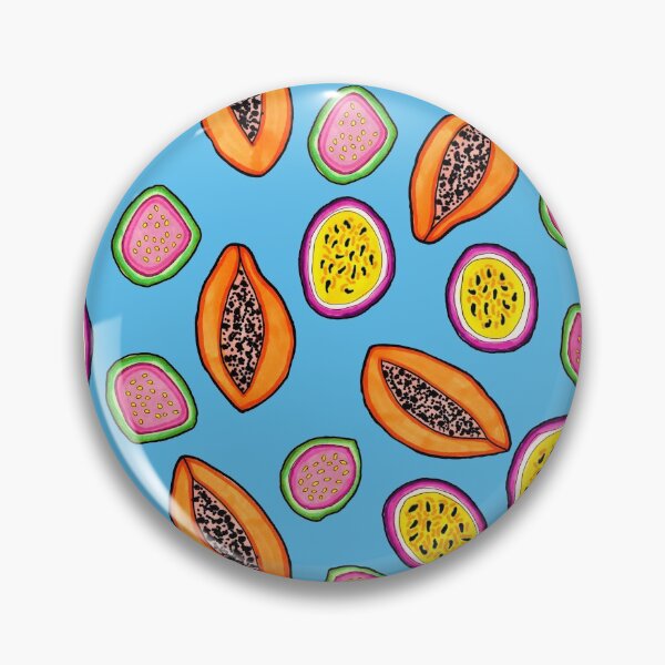 Item preview, Tropical Papaya, Guava and Passion Fruit Pattern designed and sold by Harriet Linton.