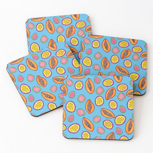 Item preview, Tropical Papaya, Guava and Passion Fruit Pattern designed and sold by Harriet Linton.