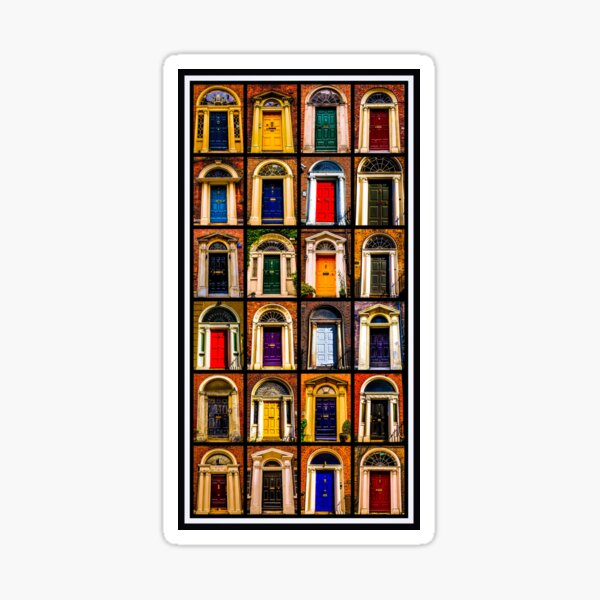 Georgian Doors of Dublin Collage #2 Sticker