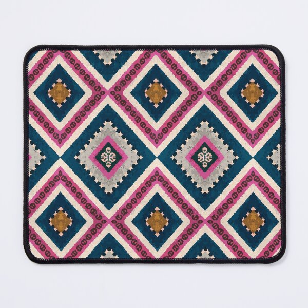 Item preview, Bohemian pattern in teal and pink kaleidoscopic shapes designed and sold by patternme.