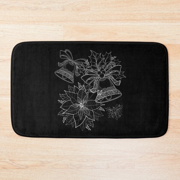 Item preview, White Delicate Line Drawing Christmas Bells Design designed and sold by EarthArtDesigns.