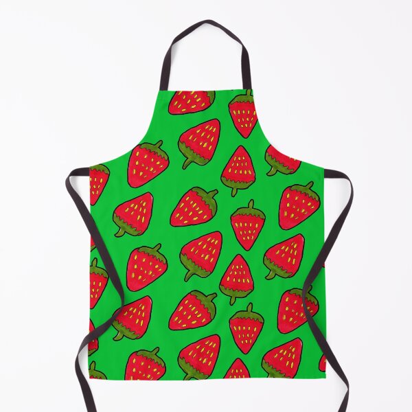 Item preview, Strawberry Fruit Pattern on Green Background designed and sold by Harriet Linton.