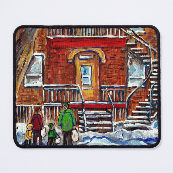 Item preview, MONTREAL STAIRCASE IN WINTER SCENE WITH FAMILY designed and sold by Carole  Spandau.