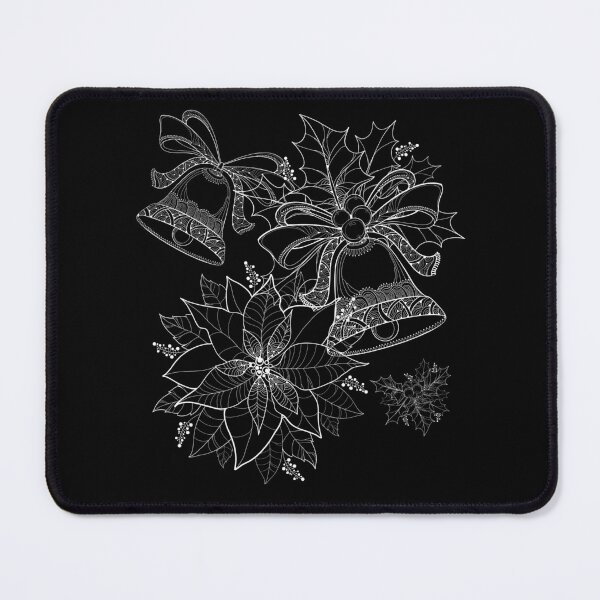 Item preview, White Delicate Line Drawing Christmas Bells Design designed and sold by EarthArtDesigns.