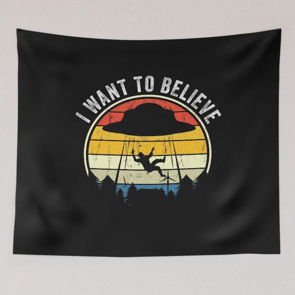 Item preview, I Want To Believe Retro UFO Vintage designed and sold by Pun&Done.