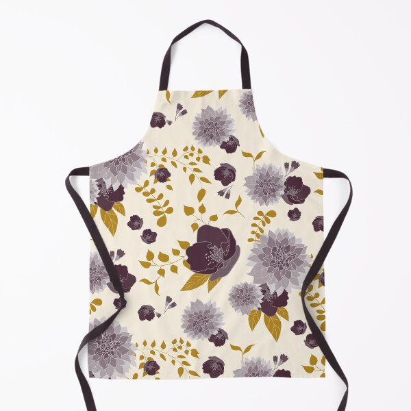 Item preview, Lush dahlias pattern in mustard green palette designed and sold by BrankaPD.