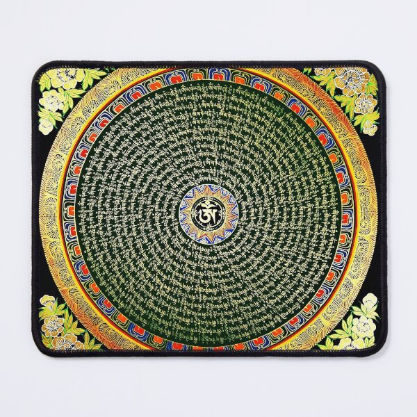 Item preview, Om Mantra Mandala Green Thangka designed and sold by GuyBlank.