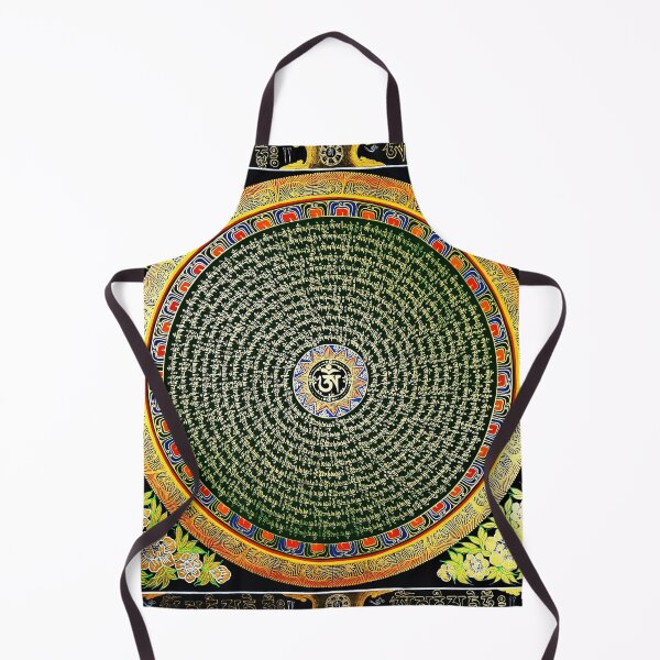 Item preview, Om Mantra Mandala Green Thangka designed and sold by GuyBlank.