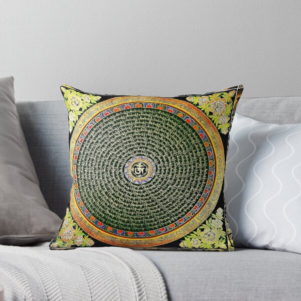 Item preview, Om Mantra Mandala Green Thangka designed and sold by GuyBlank.