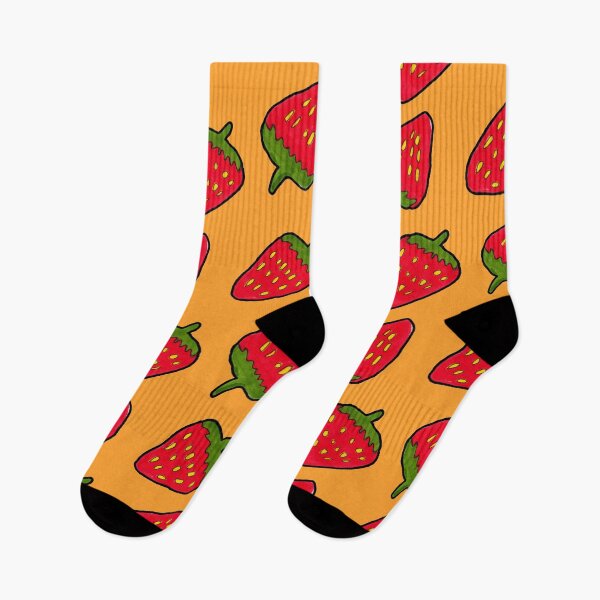 Item preview, Strawberry Fruit Pattern on Bold Gold Background designed and sold by Harriet Linton.