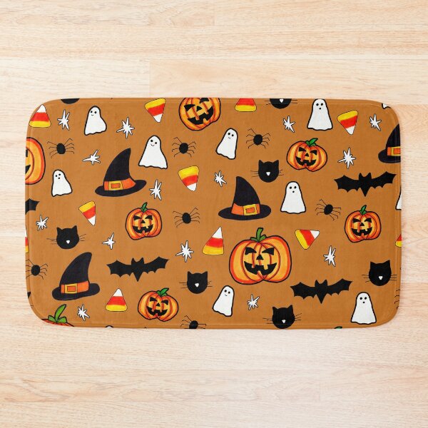 Item preview, Halloween Pumpkin, Ghost, Spiders, Hats, Cats and Candy Corn Pattern designed and sold by Harriet Linton.