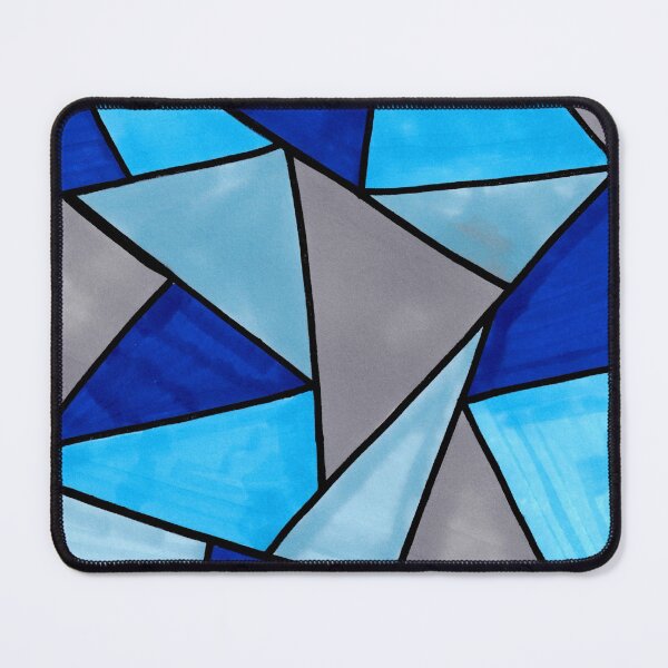 Item preview, Stained Glass Geometric Pattern in Shades of Blue designed and sold by Harriet Linton.