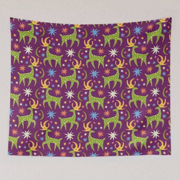 Item preview, Christmas Gifts - Raindeer Stars and Moon - Purple Green designed and sold by NoMatterLab.