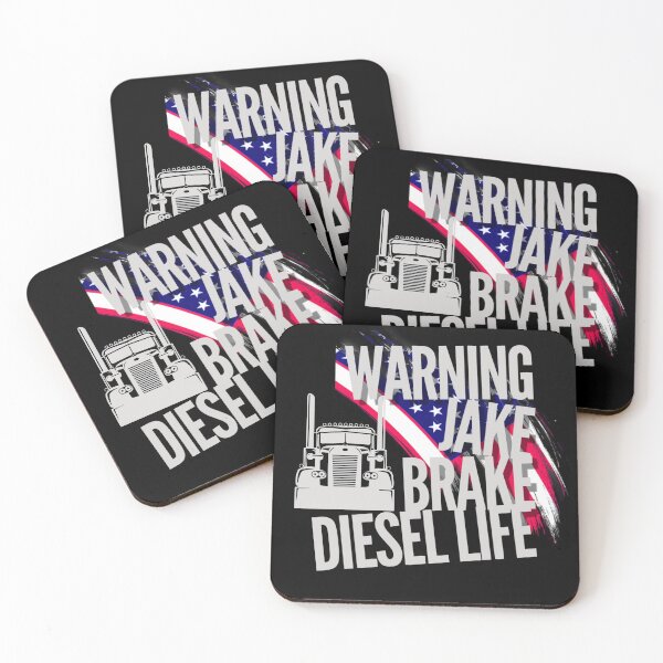 Item preview, Warning Jake Brake Diesel Life American Trucker Big Rig Truck USA Trucking Truck Driver  designed and sold by CarantinedChaos.