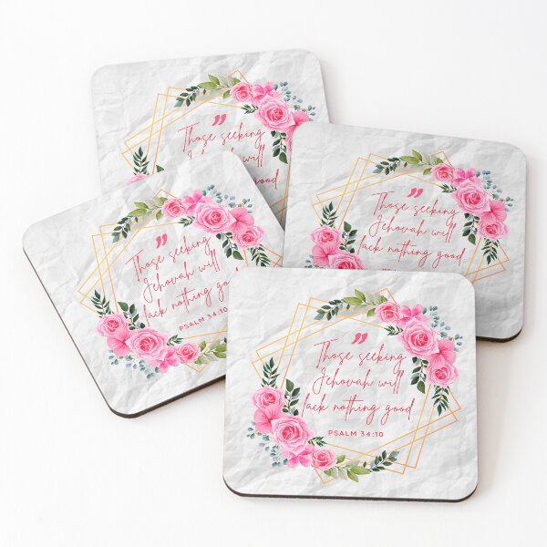 Item preview, jw Yeartext 2022-  Psalm 34:10 Floral pink designed and sold by Yesido.