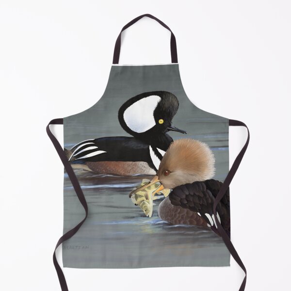 Item preview, Hooded Mergansers with Yellow Perch designed and sold by illustrateamy.