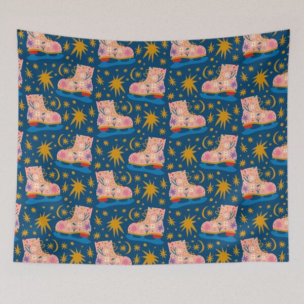 Item preview, Christmas Gifts - Winter Ice Skates and Stars Moon - Teal Pink Blue designed and sold by NoMatterLab.