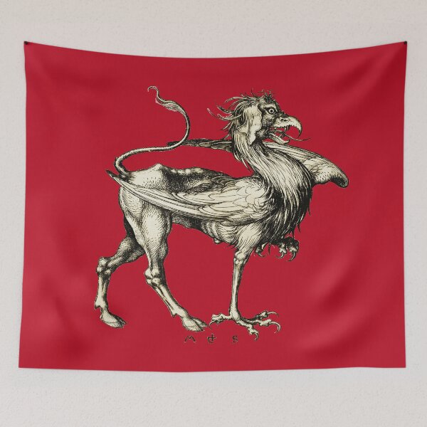 Item preview, MEDIEVAL BESTIARY ,GRIFFIN Black White Animal Drawing designed and sold by BulganLumini.