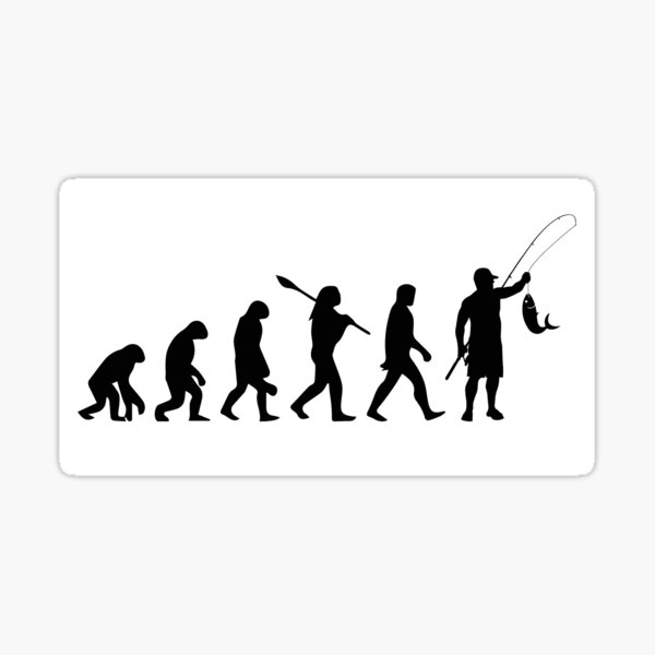 Evolution of Man Fly Fishing | Sticker