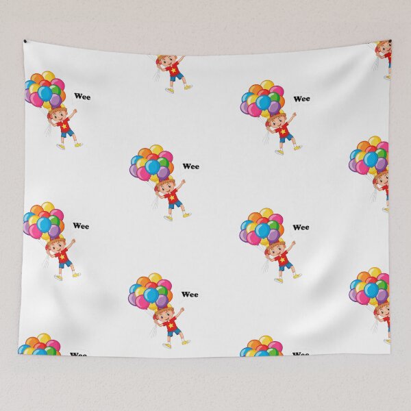 Item preview, Wee - boy flying with many balloons,  designed and sold by JawadBaali.
