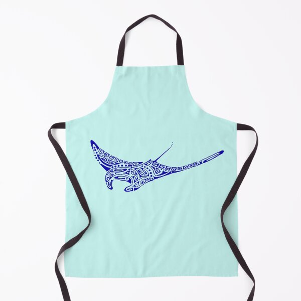 Item preview, Manta ray ultramarine blue tattoo pale gray background designed and sold by Zamen.