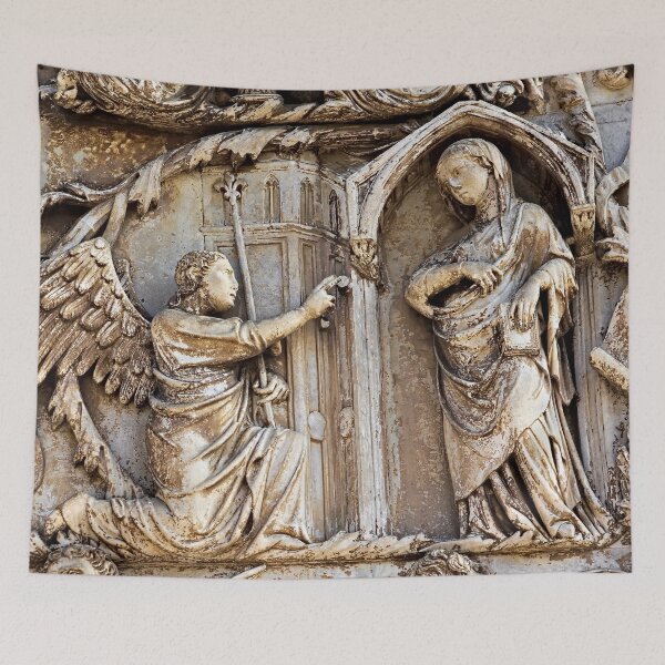 Item preview, Orvieto Cathedral Facade Relief Annunciation Gothic Art designed and sold by Anna Lemos.