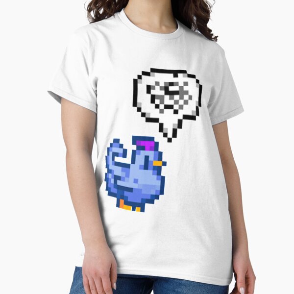 Vista previa del artículo con la obra «Pollo azul gruñón de Stardew Valley», diseñado y vendido por BarryNelsonshop.