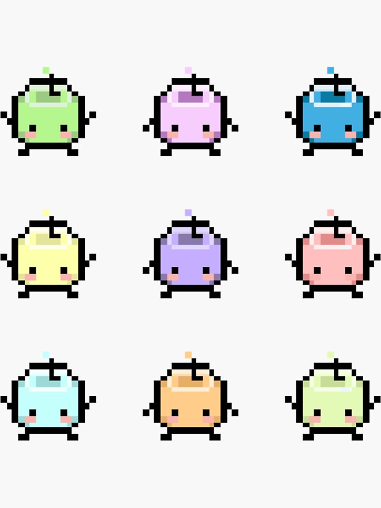 Aperçu 3 sur 3. Sticker avec l'œuvre Junimos pastel de Stardew Valley créée et vendue par BarryNelsonshop.