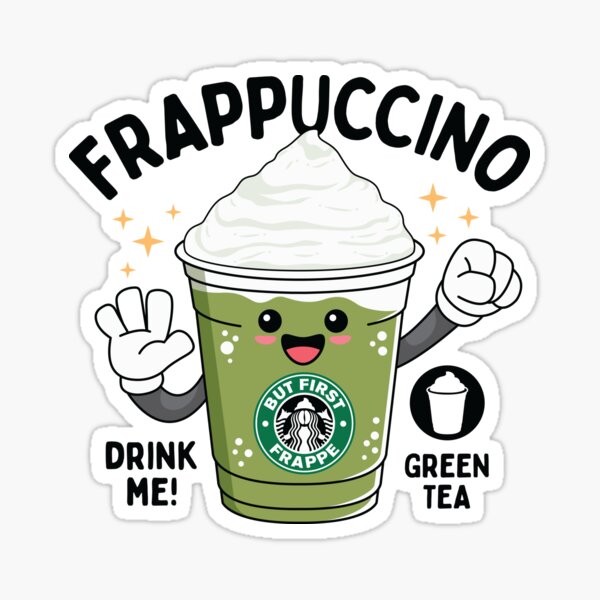 Green Tea Frappuccino Sticker | Starbucks Stickers | Holographic Sticker |  Starbucks Cup | Coffee svg | Latte Sticker | Starbucks SVG