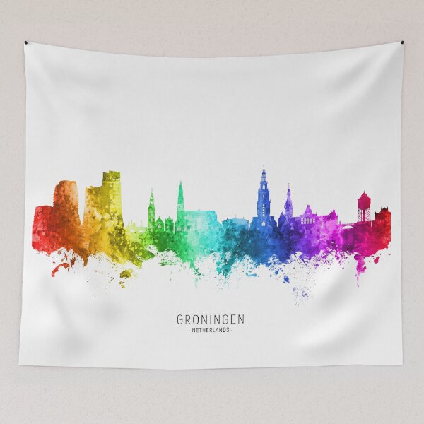 Item preview, Groningen The Netherlands Skyline designed and sold by ArtPrints.