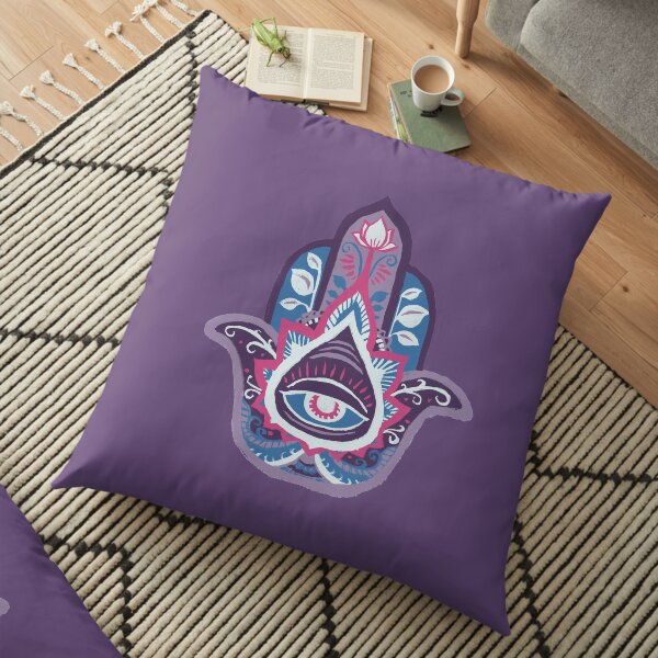 Hamsa Hand - Amethyst(February) Floor Pillow