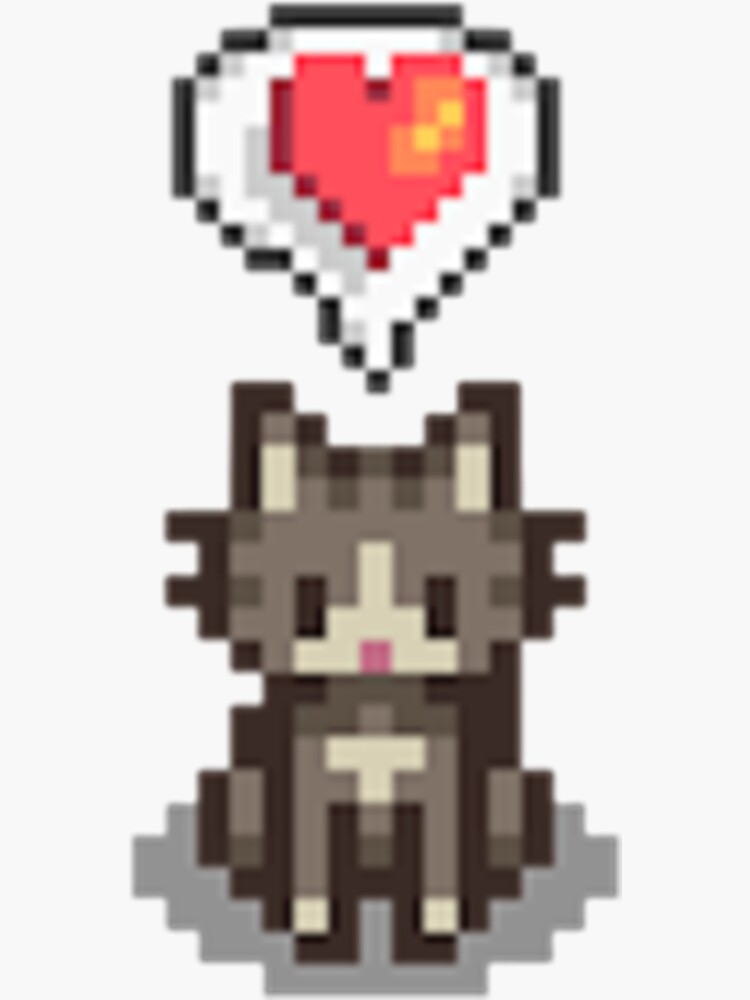 Aperçu 3 sur 3. Sticker avec l'œuvre Chat gris heureux de Stardew Valley créée et vendue par BarryNelsonshop.