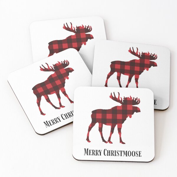 Item preview, Merry Christmoose Red and Black Buffalo Plaid Christmas Gifts Cards Christmas Decor christmas t-shirts mugs throw pillows  designed and sold by Orchyd.