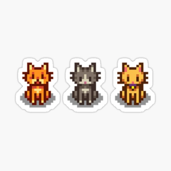 Aperçu de l'œuvre Animaux de compagnie de Stardew Valley 3 chats créée et vendue par BarryNelsonshop.