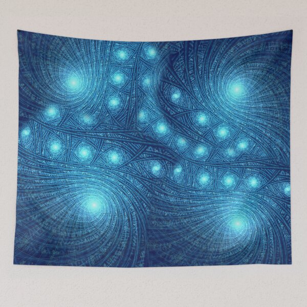 Item preview, Blue Abstract Underwater or Space Vortex Pattern Design designed and sold by my-green-gecko.