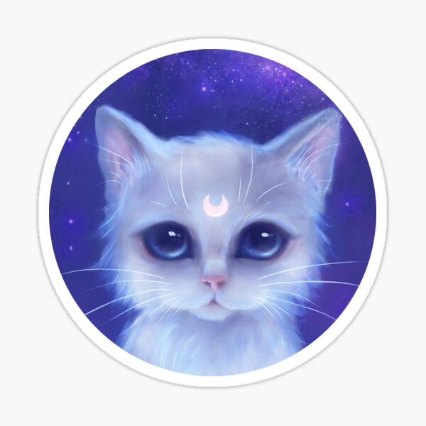 Wall Art Print  cat with galaxy fur, celestial and enchanting