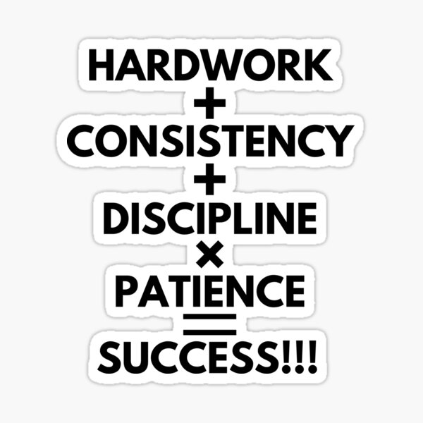 Item preview, hardwork+consistency+discipline+patience=success designed and sold by InsaneCorner.
