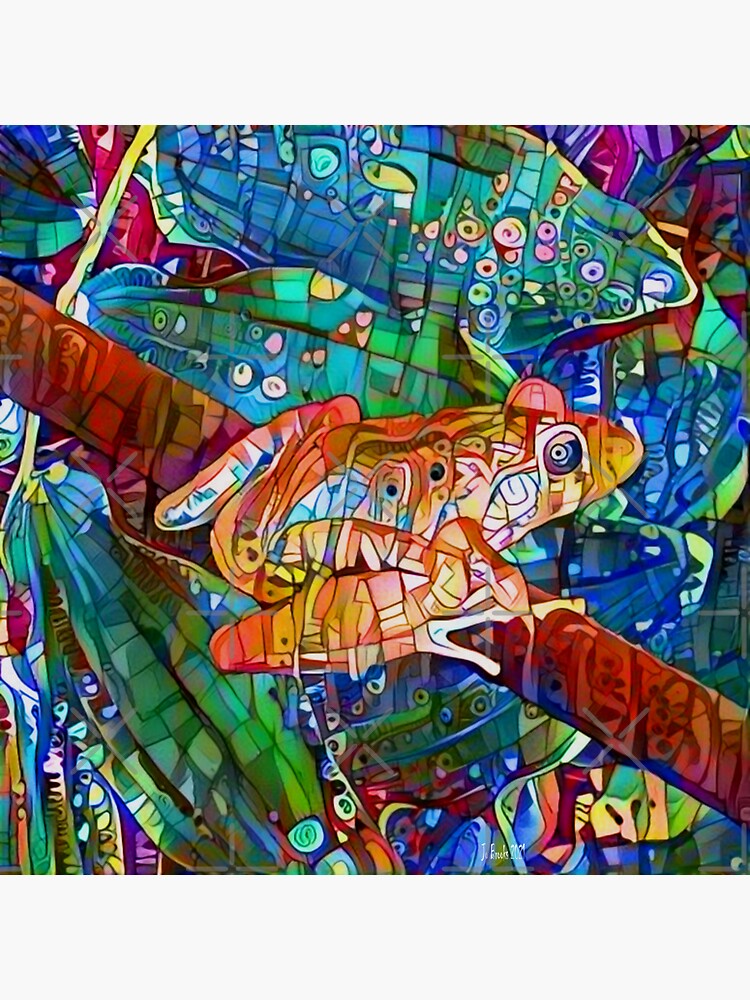 Thumbnail 3 of 3, Sticker, Tree Frog designed and sold by Jo Brooks.