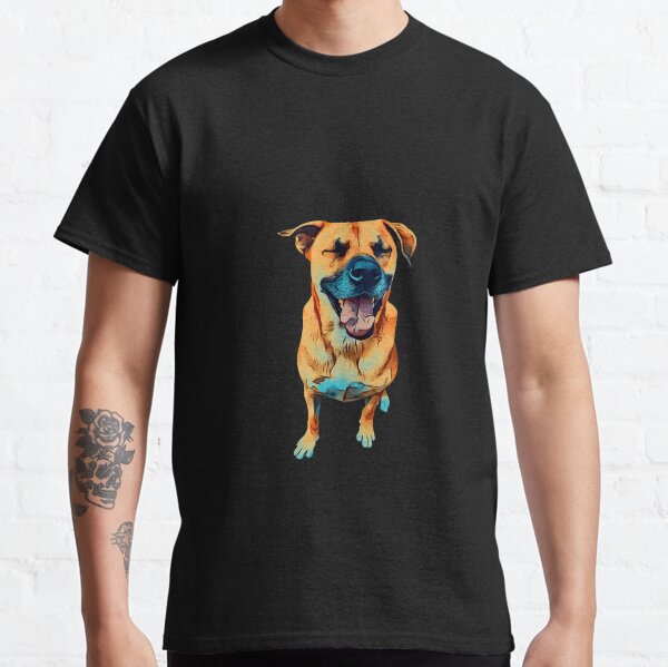 Happy Puppy (Black Background) Classic T-Shirt
