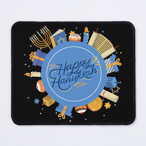 Item preview, Happy Hanukkah-Black Background designed and sold by Trendi61.