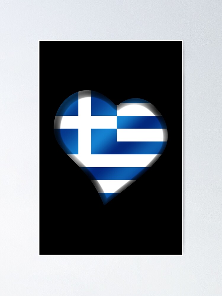 Poster for Sale mit Griechische Flagge - Griechenland - Herz von graphix