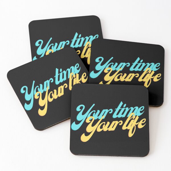 Item preview, Your time Your life Blue & Yellow in Black designed and sold by LoloTrends.