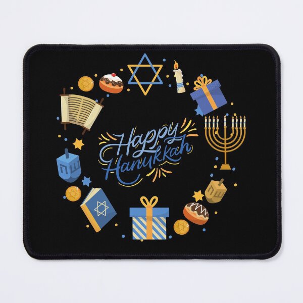 Item preview, Happy Hanukkah-Black Background designed and sold by Trendi61.
