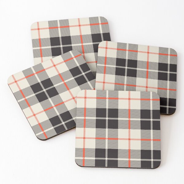 Item preview, Black & White with red stripes check tartan plaid pattern designed and sold by RSDigitalPrintDesign.