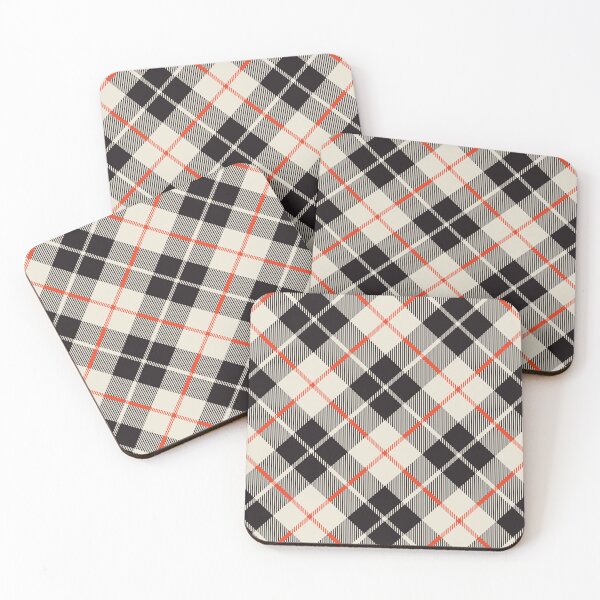 Item preview, Black & White with red check stripes tartan plaid pattern designed and sold by RSDigitalPrintDesign.