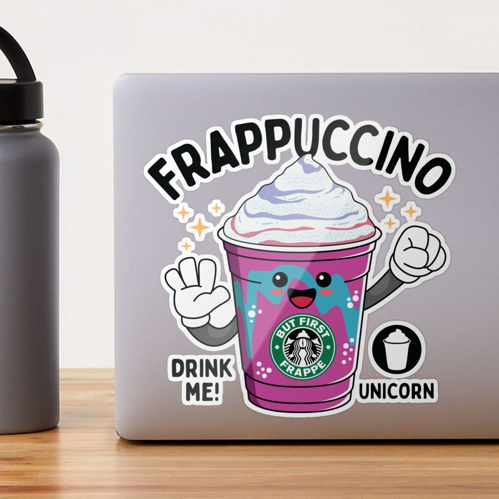 unicorn frappe (Starbucks) sticker buy any 2, get - Depop