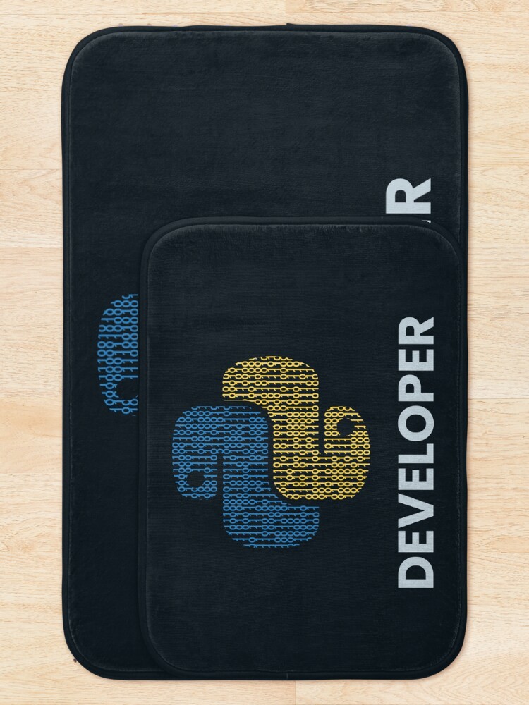 Thumbnail 5 of 6, Bath Mat, Binary python developer designed and sold by rintosu.