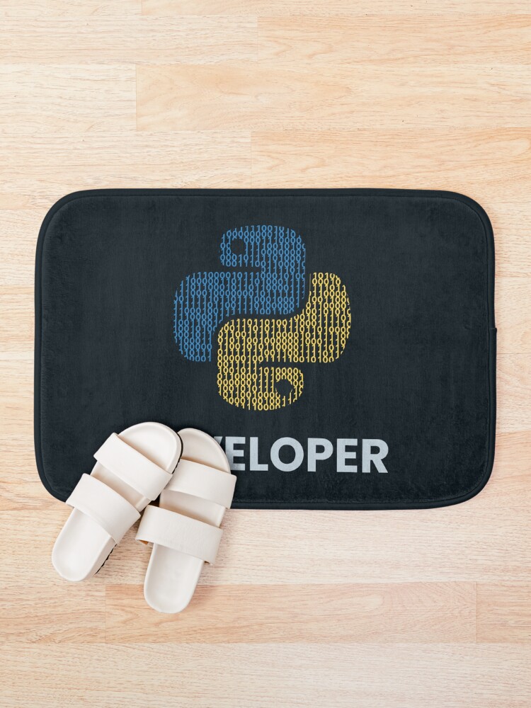 Thumbnail 1 of 6, Bath Mat, Binary python developer designed and sold by rintosu.