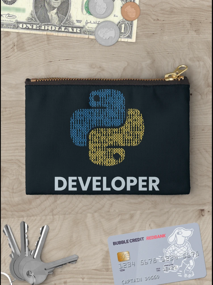 Thumbnail 3 of 4, Zipper Pouch, Binary python developer designed and sold by rintosu.