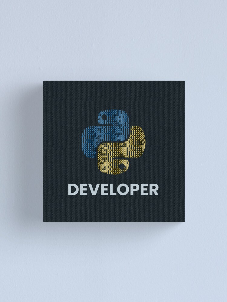 Thumbnail 1 of 3, Canvas Print, Binary python developer designed and sold by rintosu.